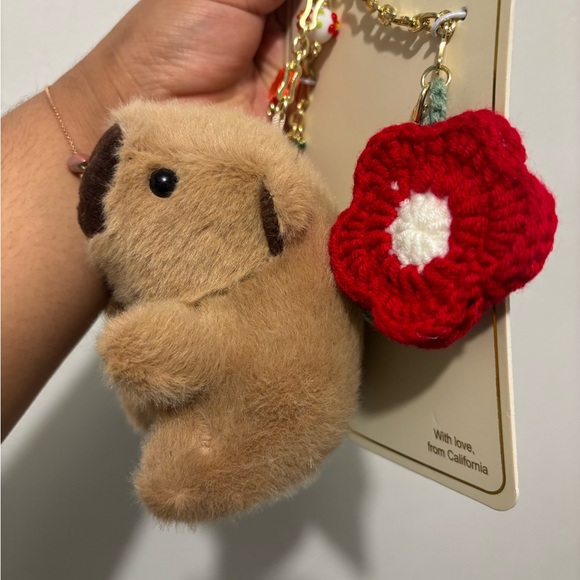 Piper K Eyecandy LA Adorable Capybara Plush Bag Charm and Keychain - Picture 2 of 4